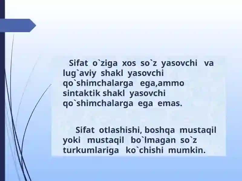 SIFAT SO`Z TURKUMI 3