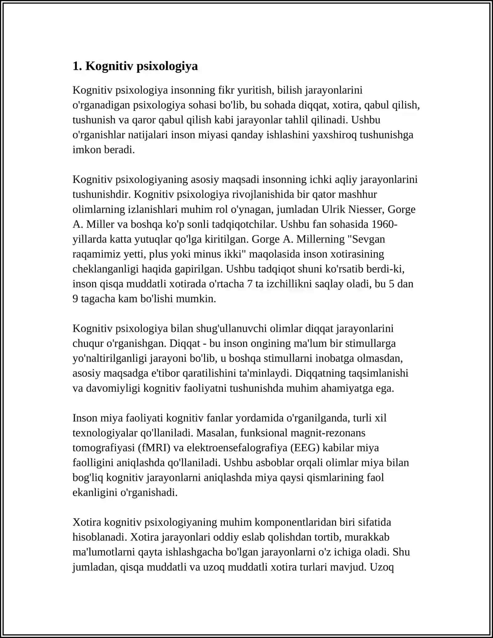 HOZIRGI ZAMON PSIXOLOGIYASINING TARMOQLARI 3