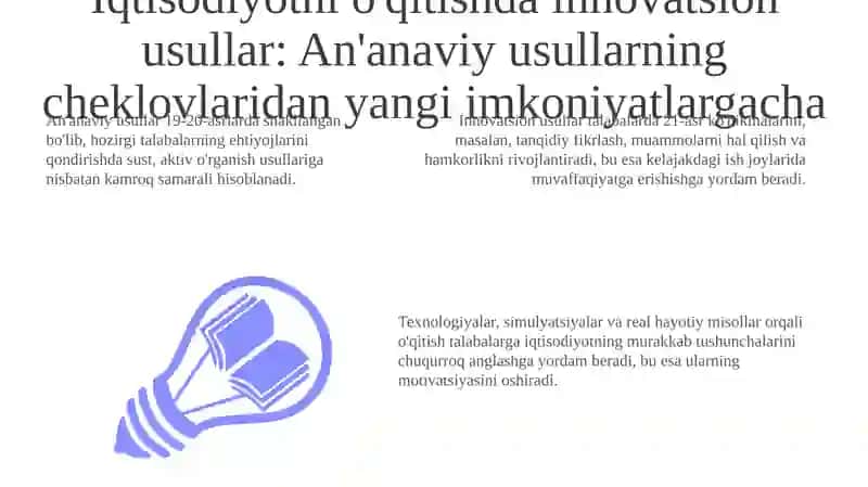Iqtisodiyotni o'qitishda innovatsion usullar 3