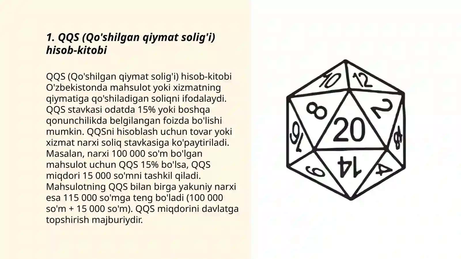 QQS (Qo'shilgan qiymat solig'i) hisob-kitobi 3