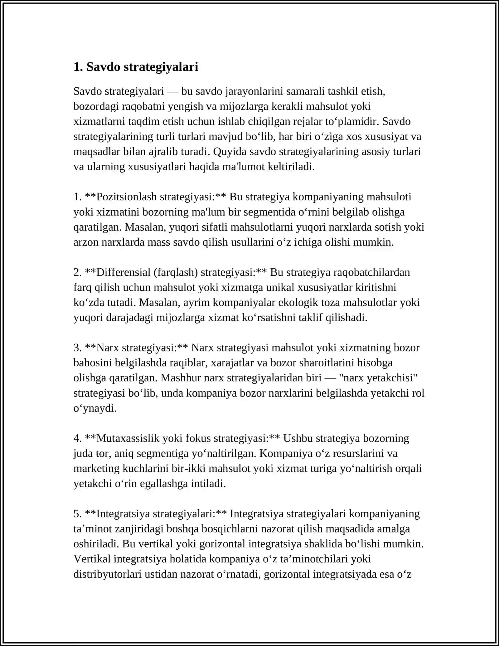 Savdo strategiyalari 3