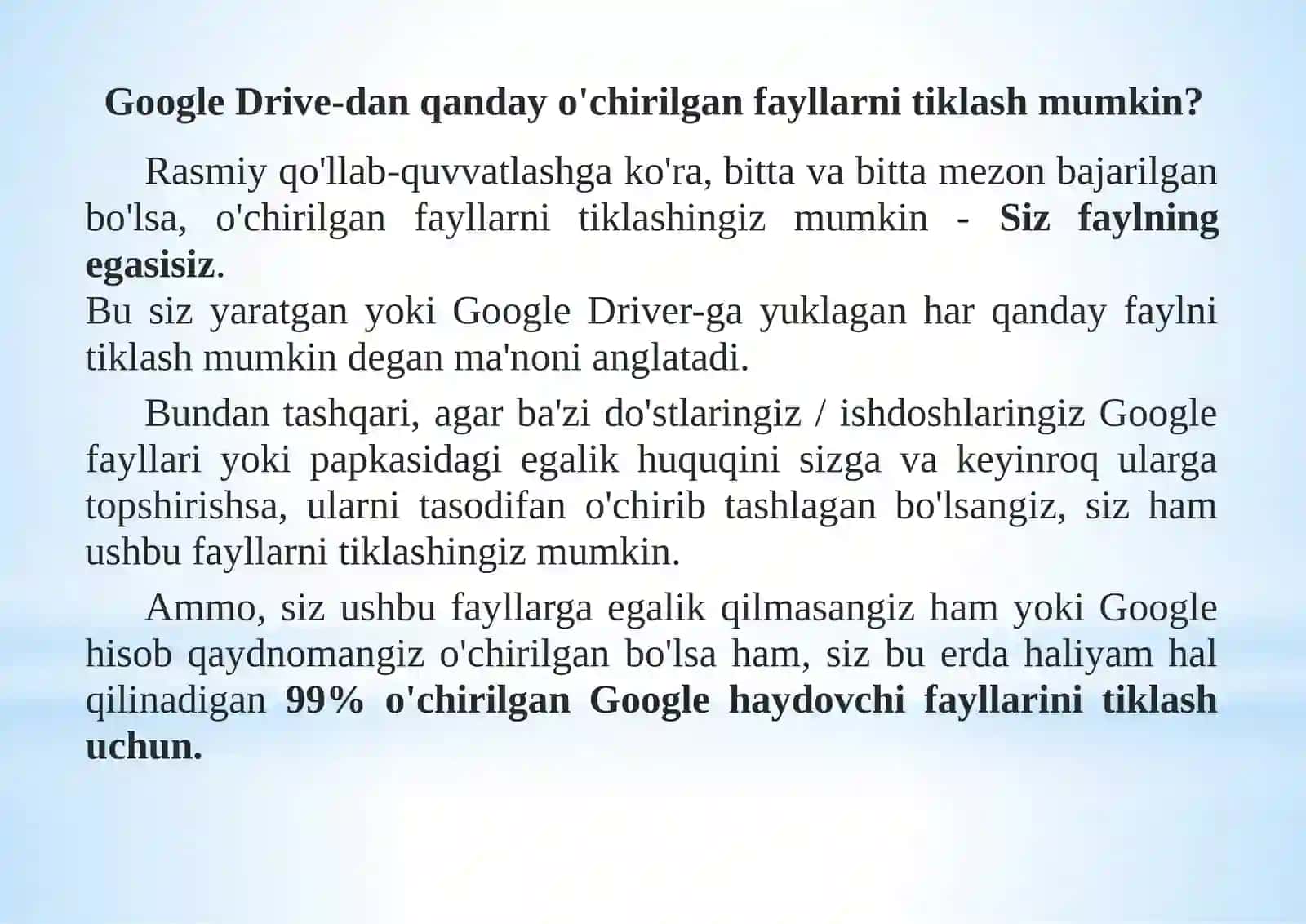 Google Drive fayllarini saqlash mumkin bo‘lgan bulutli hosting yaratish 3