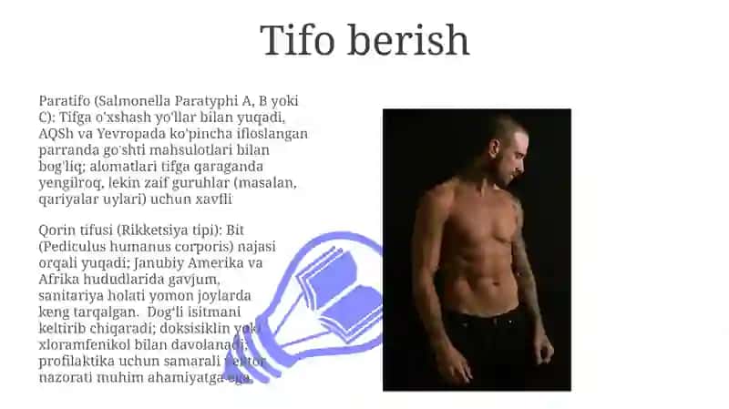 Tifo, Paratifo va Qorin tifi kasalliklari 3