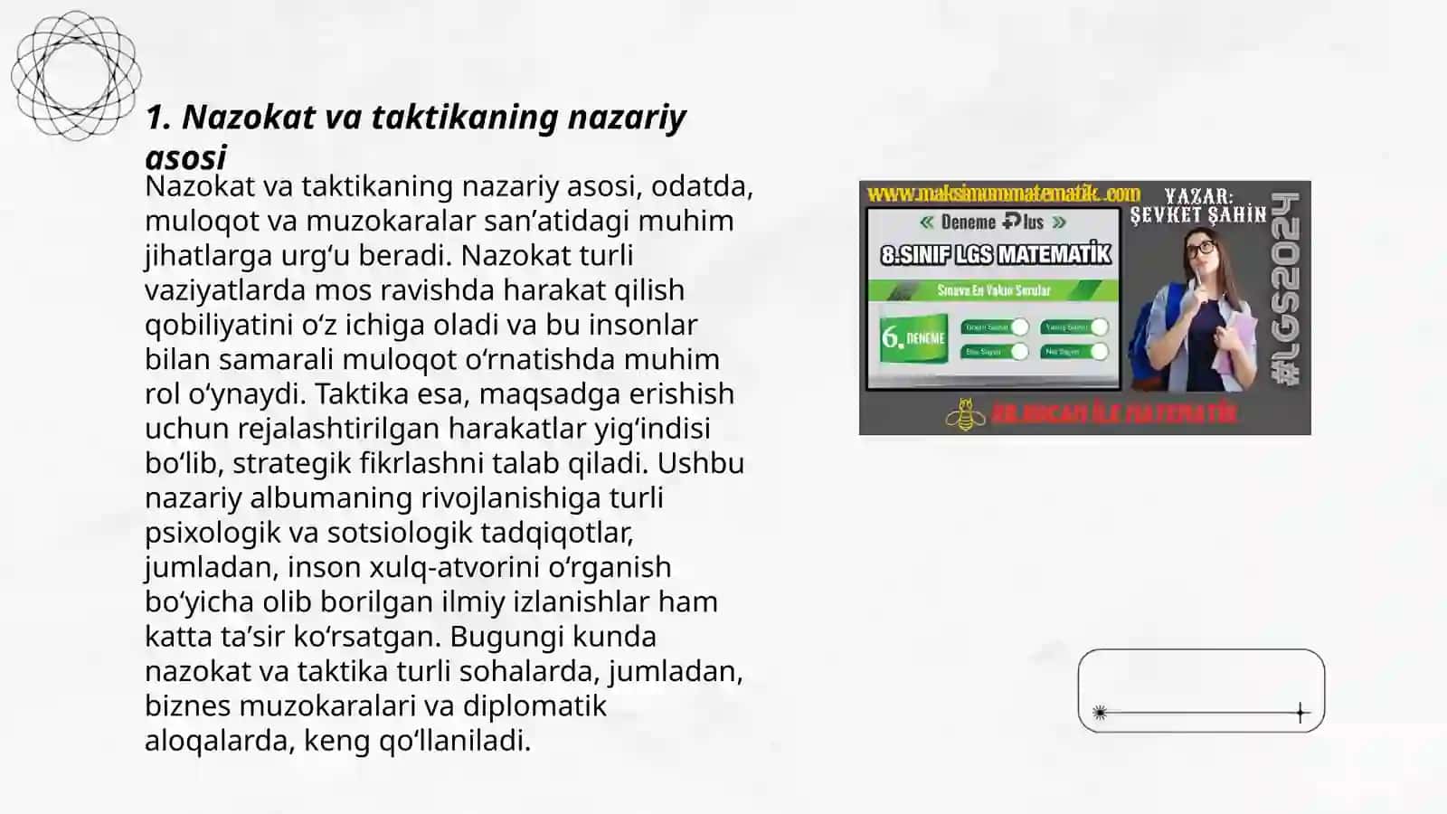 Nazokat va taktika muammolari 3