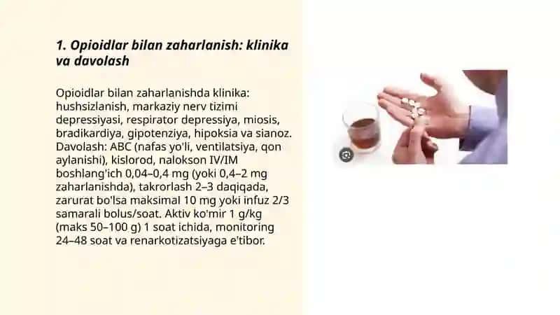 Turli dori moddalari bilan zaharlanish 3
