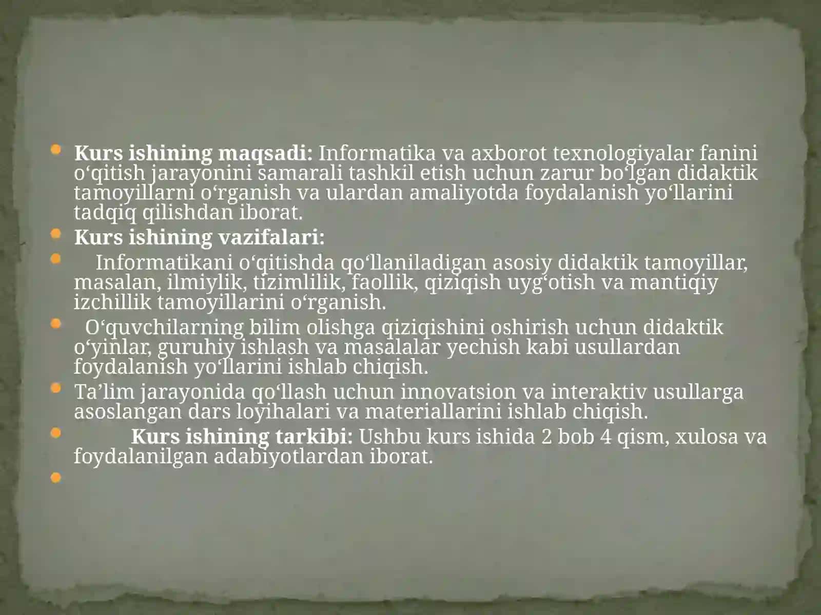 Informatikani o‘qitishning didaktik asoslari 3