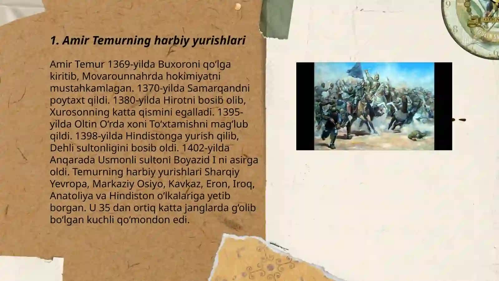 Amir Temurning jaxon tarixida tutgan o'rni 3