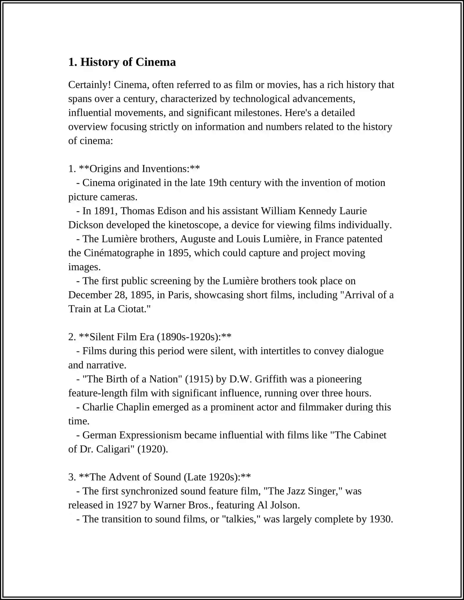CINEMA HISTORY 3