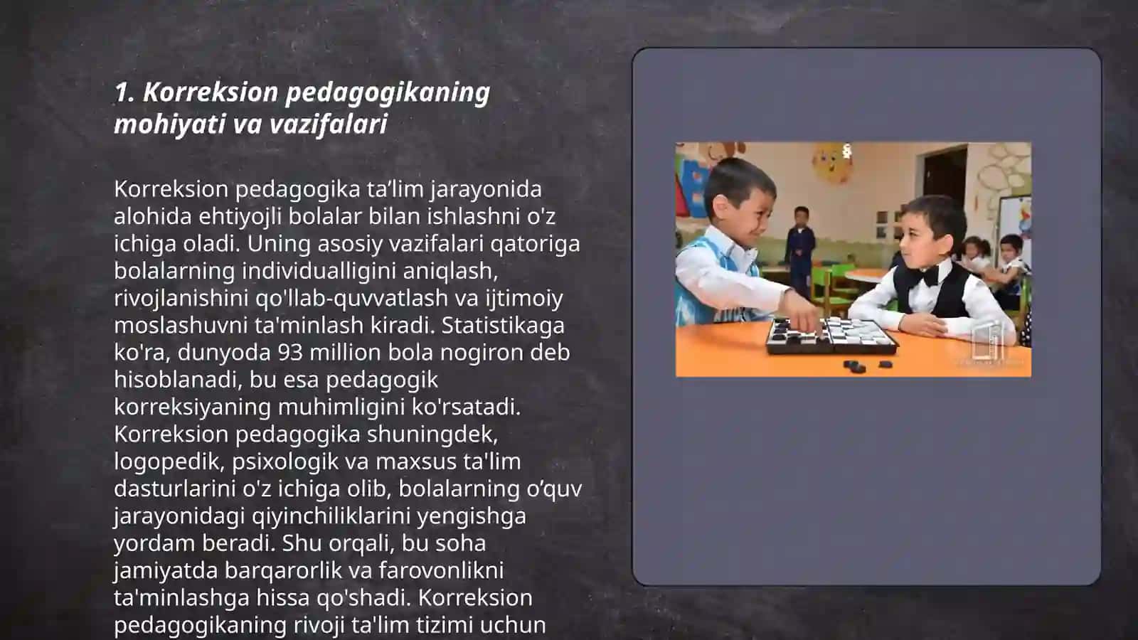 Korreksion pedagogika asoslari. Inkuliziv talim 3