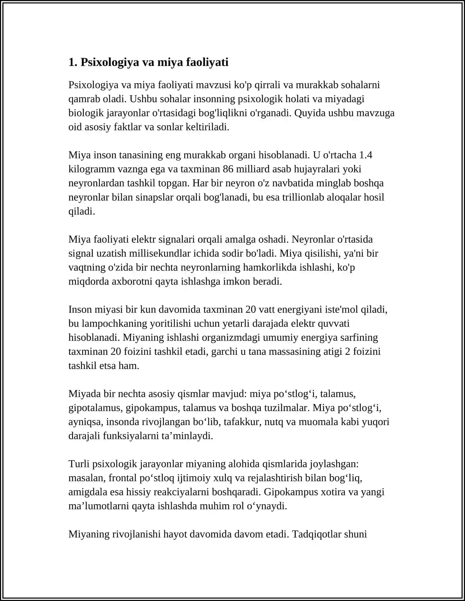 Psixologiya va miya faoliyati 3