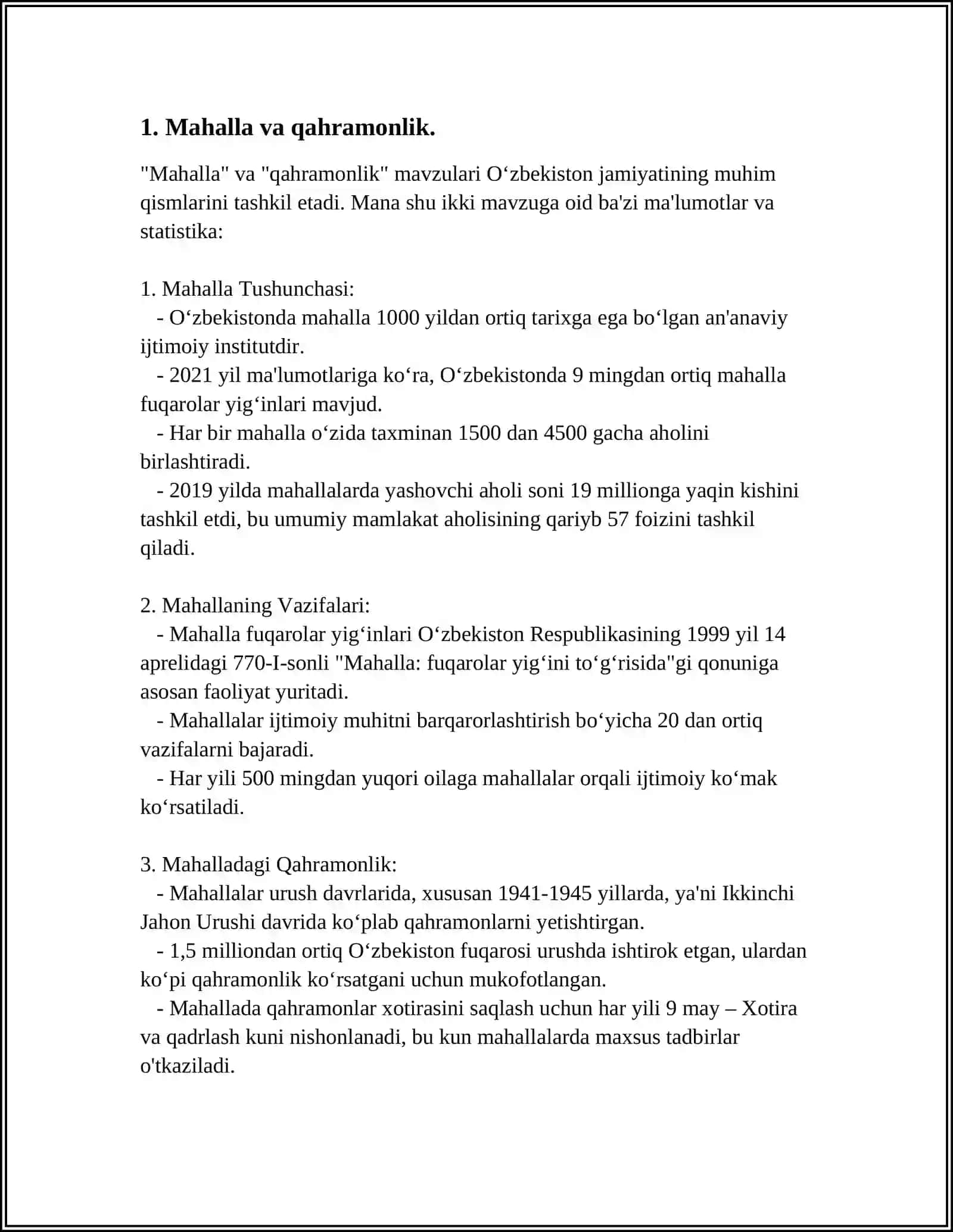 Маҳалла ва қаҳрамонлик 3