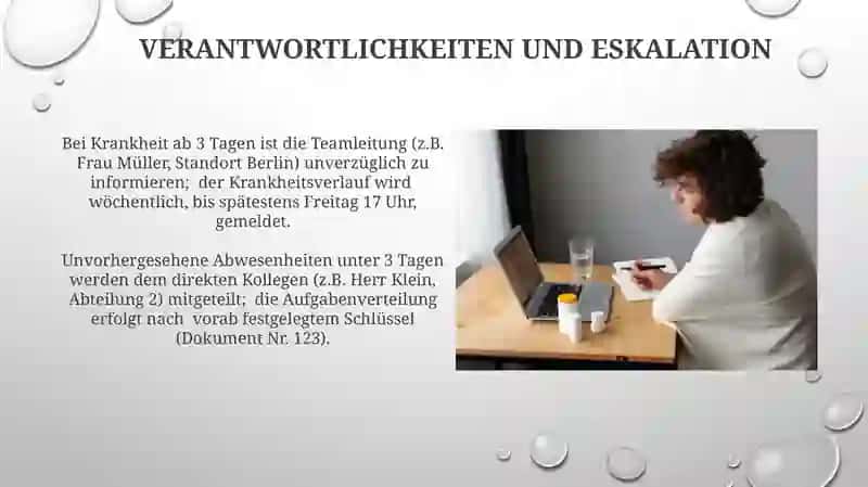 Krankmeldung und Aufgabenverteilung 3