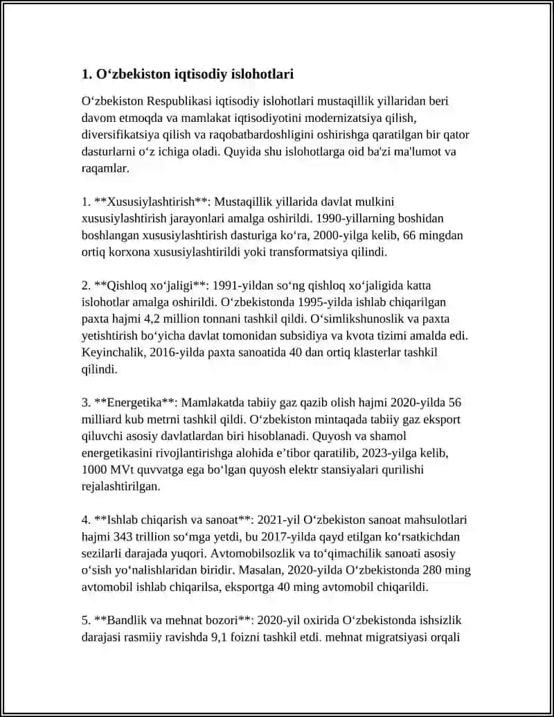 OʻZBEKISTON EKONOMIKASI 3