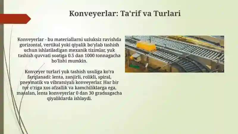 Konveyerlar: Ta'rif va Turlari 3
