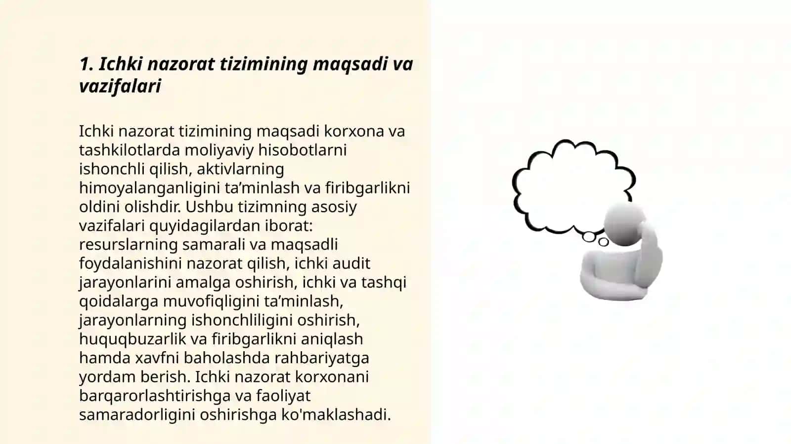 Ichki nazorat tizimi va uning auditdagi roʻli 3