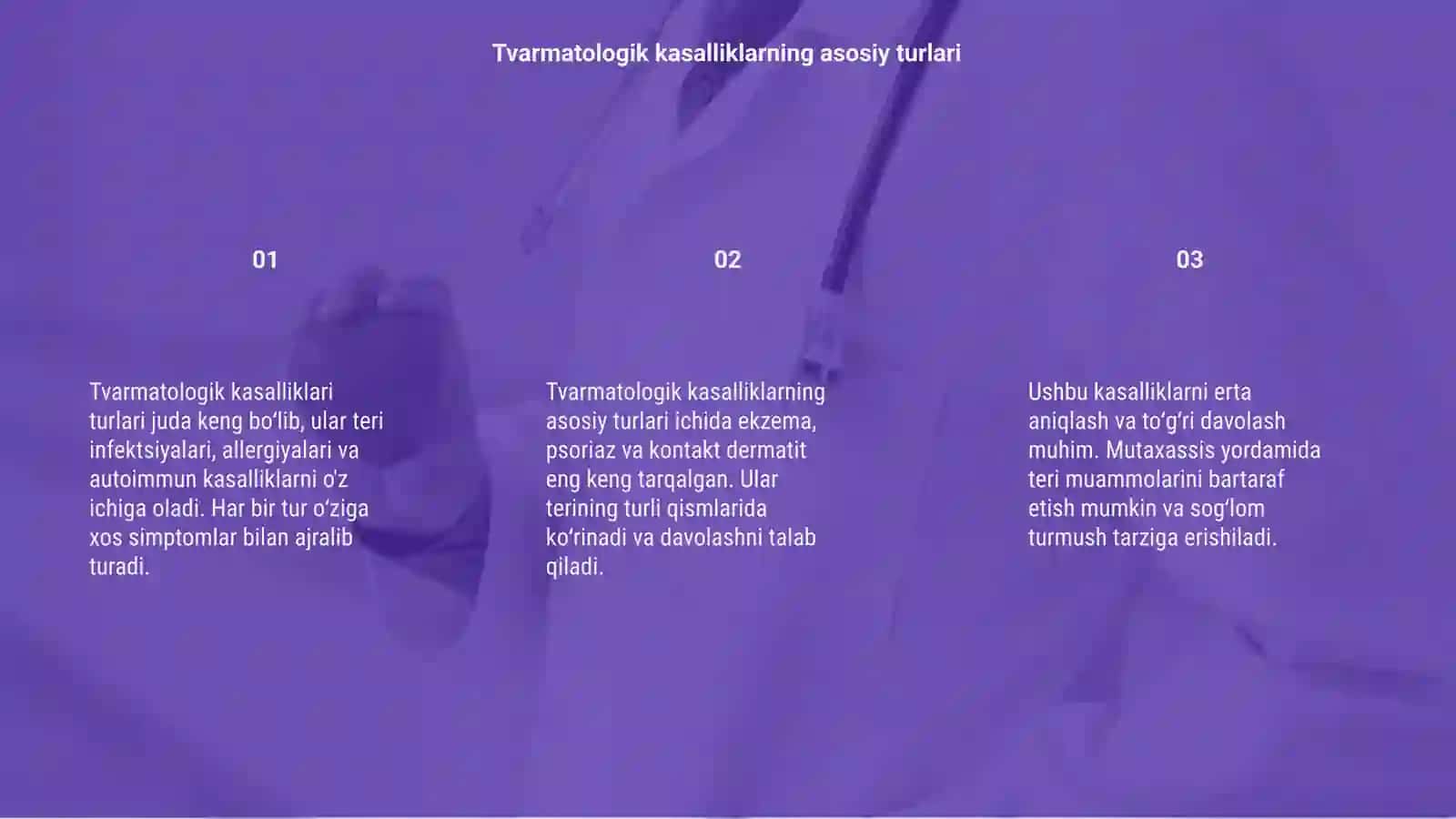 Tvarmatologik kasalliklari 3