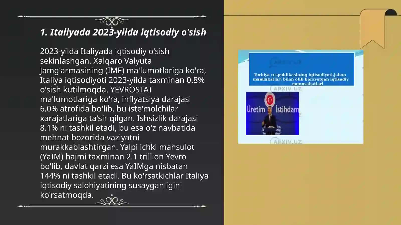 Italiya iqtisodiyoti 2023 3