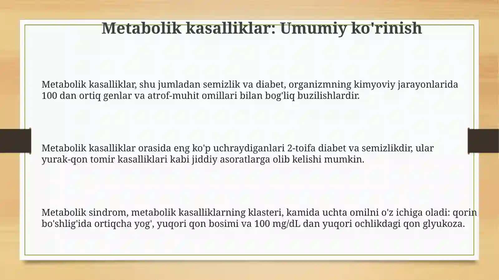 Metabolik buzilishlar 3