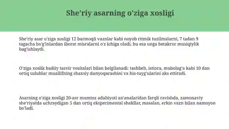 She'riy asarning o'ziga xosligi 3