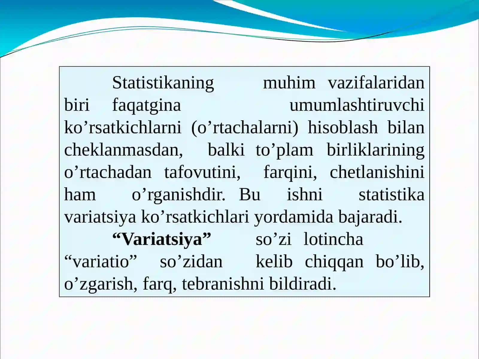 VARIATSIYA KO’RSATKICHLARI 3