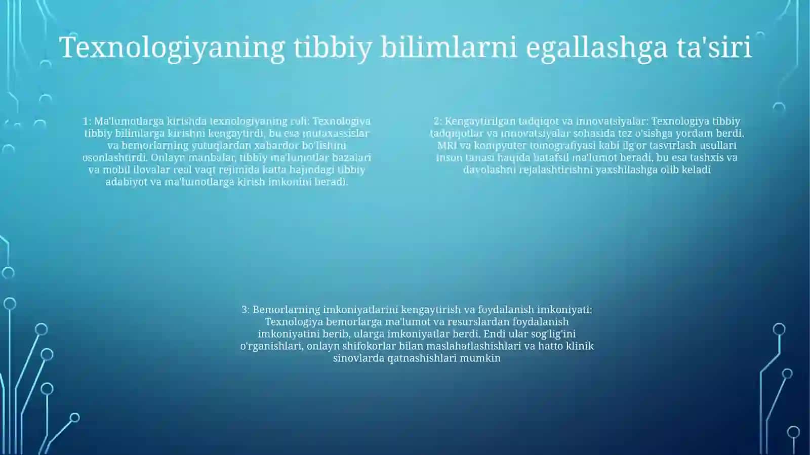 Shaxsiylashtirilgan Sog'liqni Saqlash Ta'limi 3