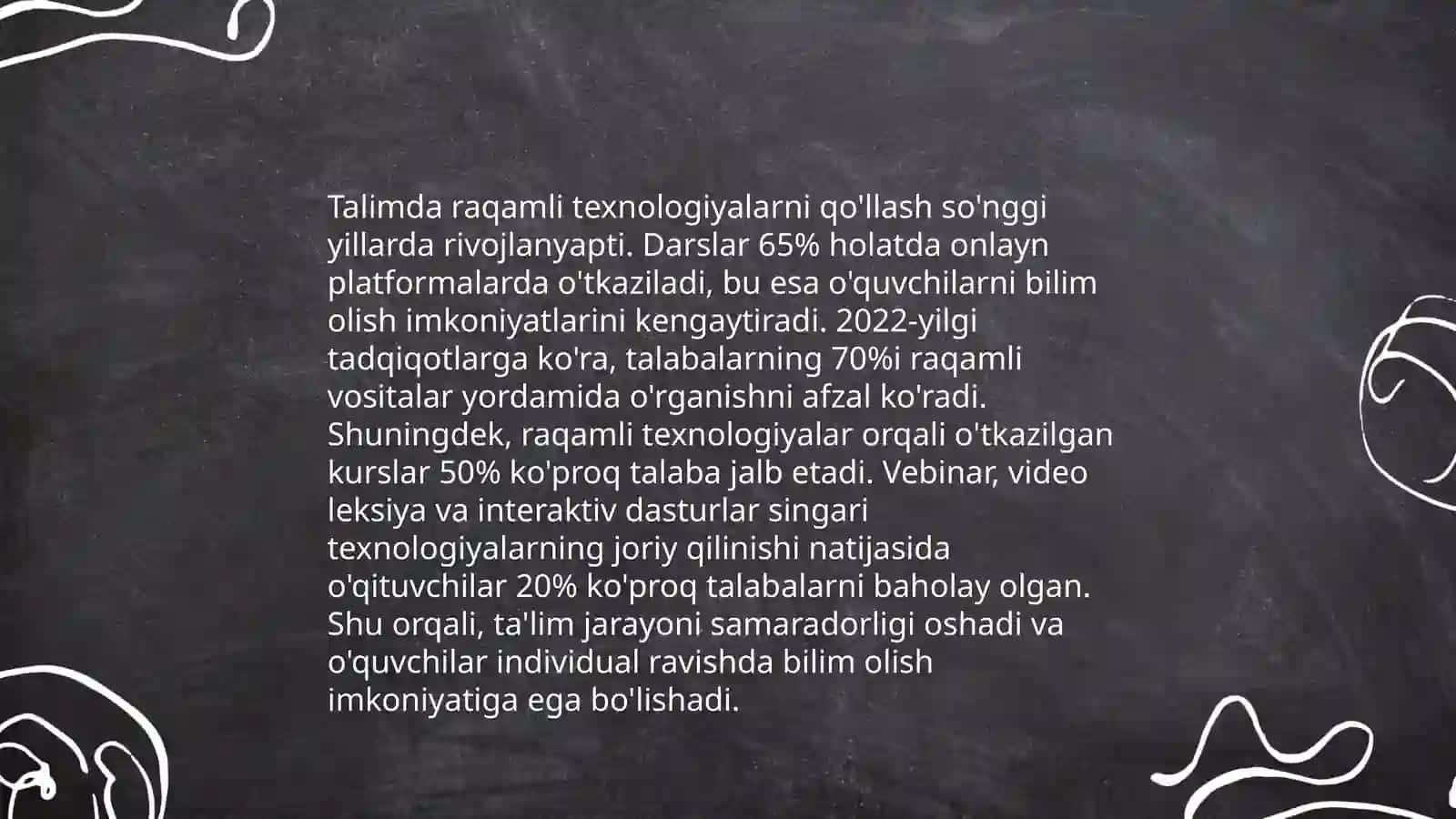 Talimning zamonaviy vositalariga asoslangan interfaol darslarni 3