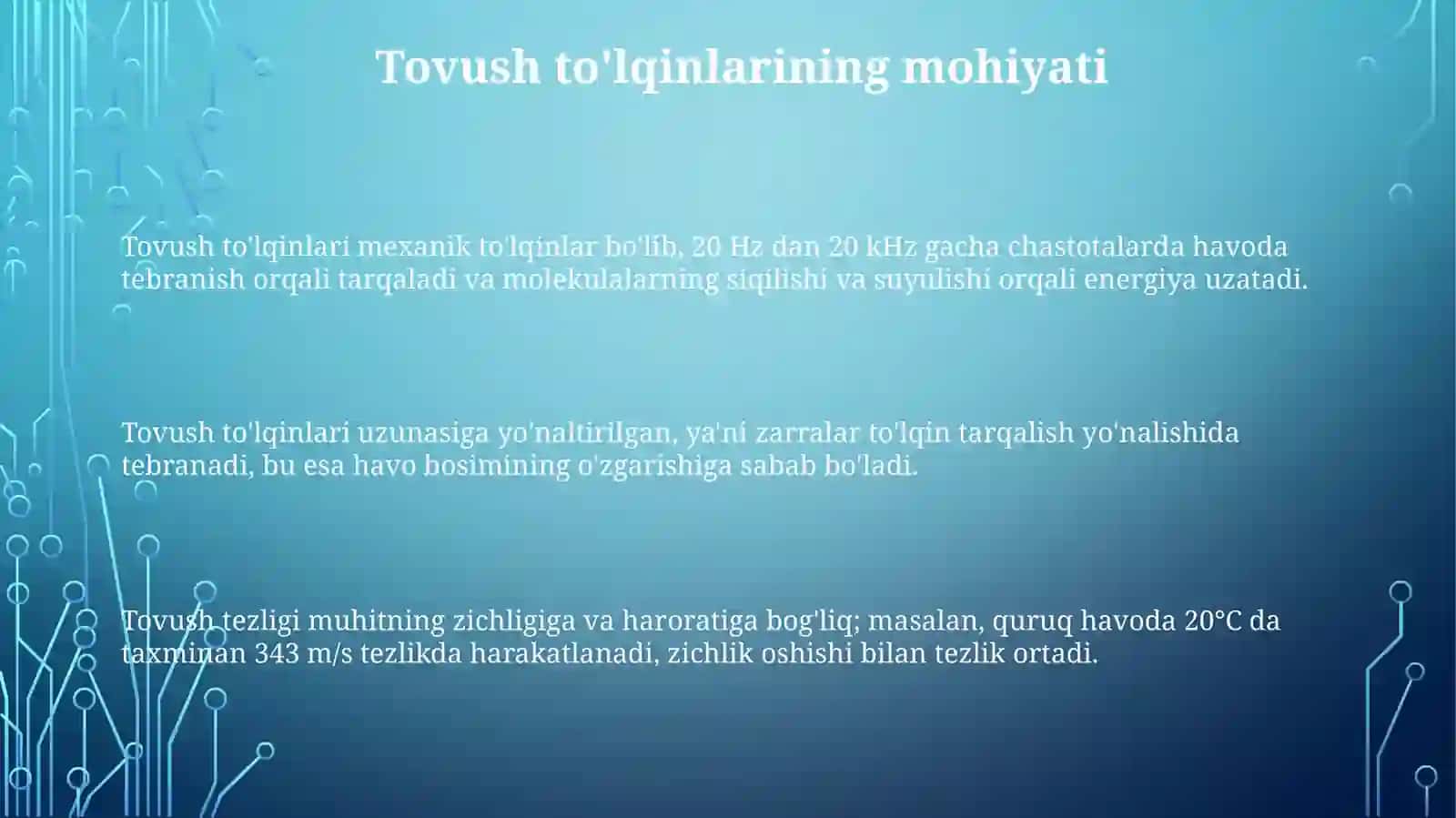 Tovush to'lqinlarining tabiati 3