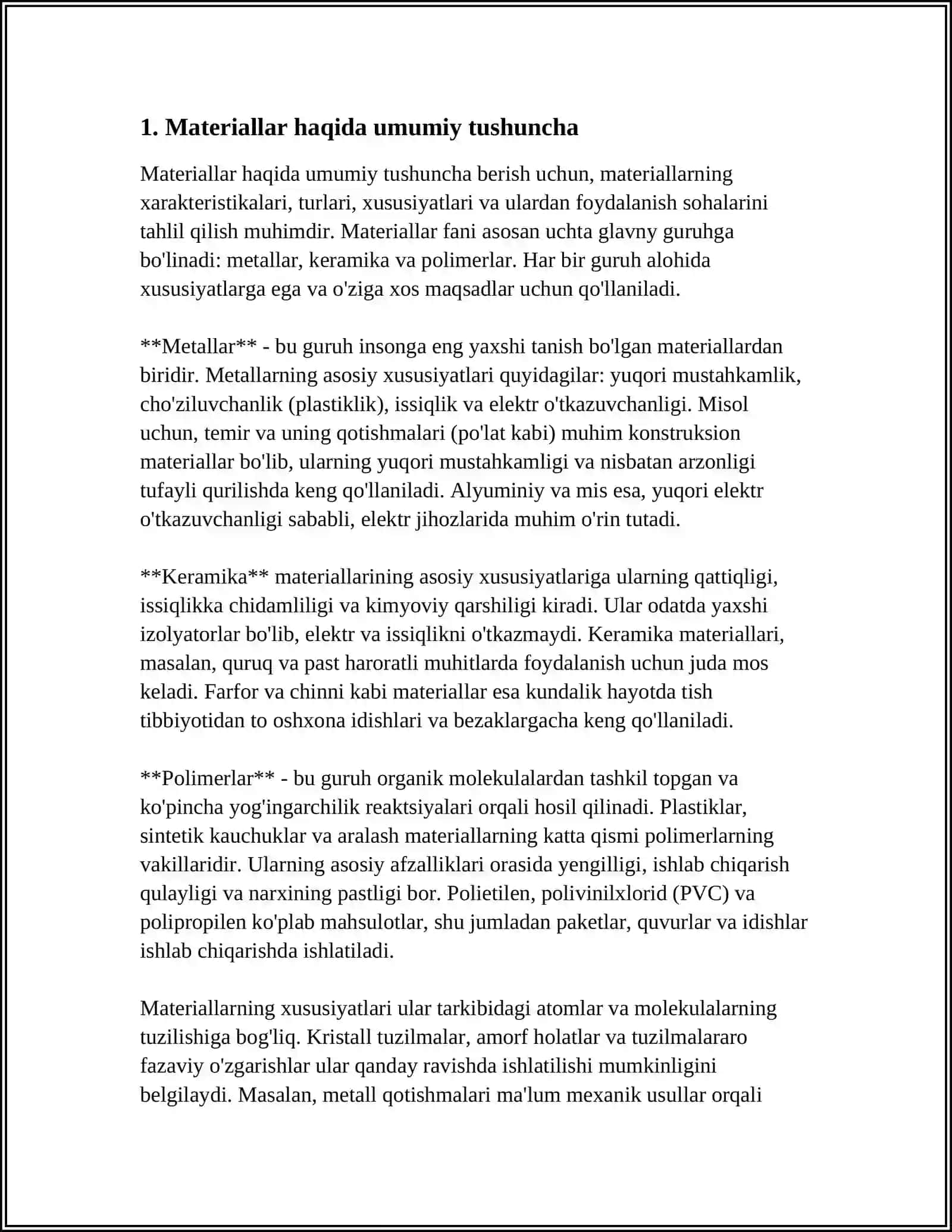 Materiallar haqida umumiy tushuncha 3
