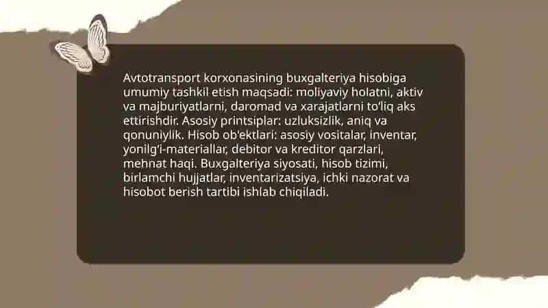 Avtotransport korxonalarida buxgalteriya xisobi 3