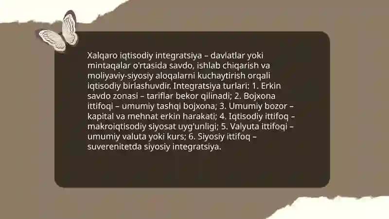 Xalqaro iqtisodiy integratsiya jarayonlari 3