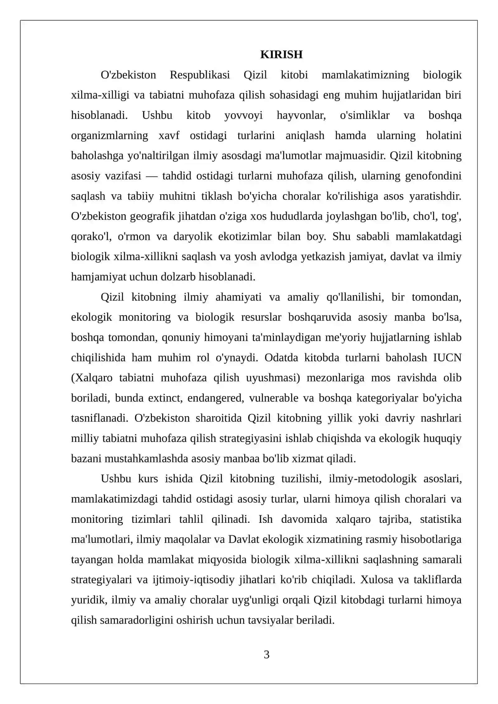 O’zbekiston Respublikasi qizil kitobi 3
