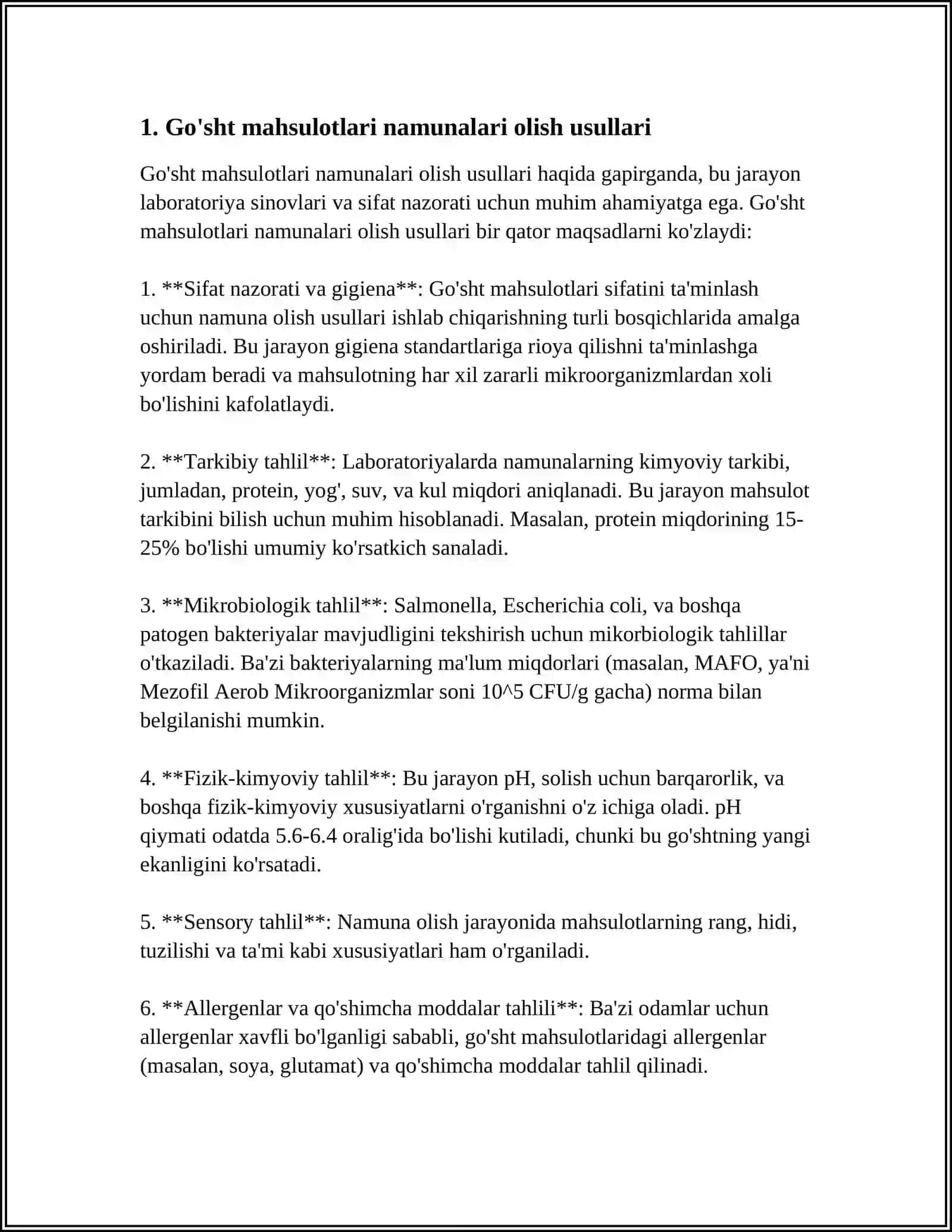 GO'SHT MAHSULOTLARINI KIMYOVIY TAHLIL QILISH 3