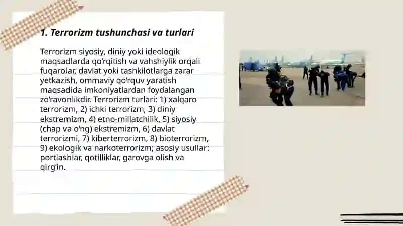 Terrorizm va aholi muhafazasi 3