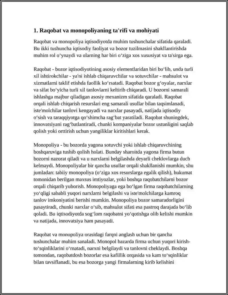 RAQOBAT VA MONOPOLIYA 3