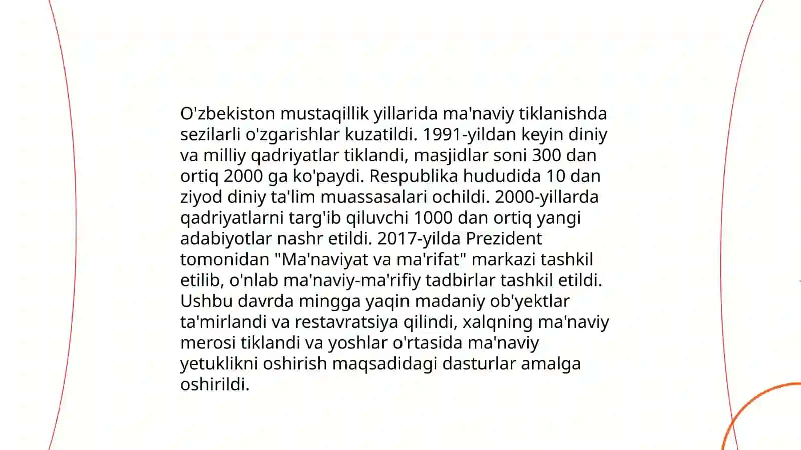 Ma'naviy va madaniy taraqqiyot O'zbekistonda 3