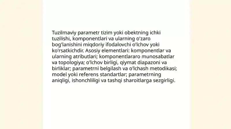 Tuzilmaviy parameter, tashqi belgi (simptom) va diagnostik parametr tushunchalari 3