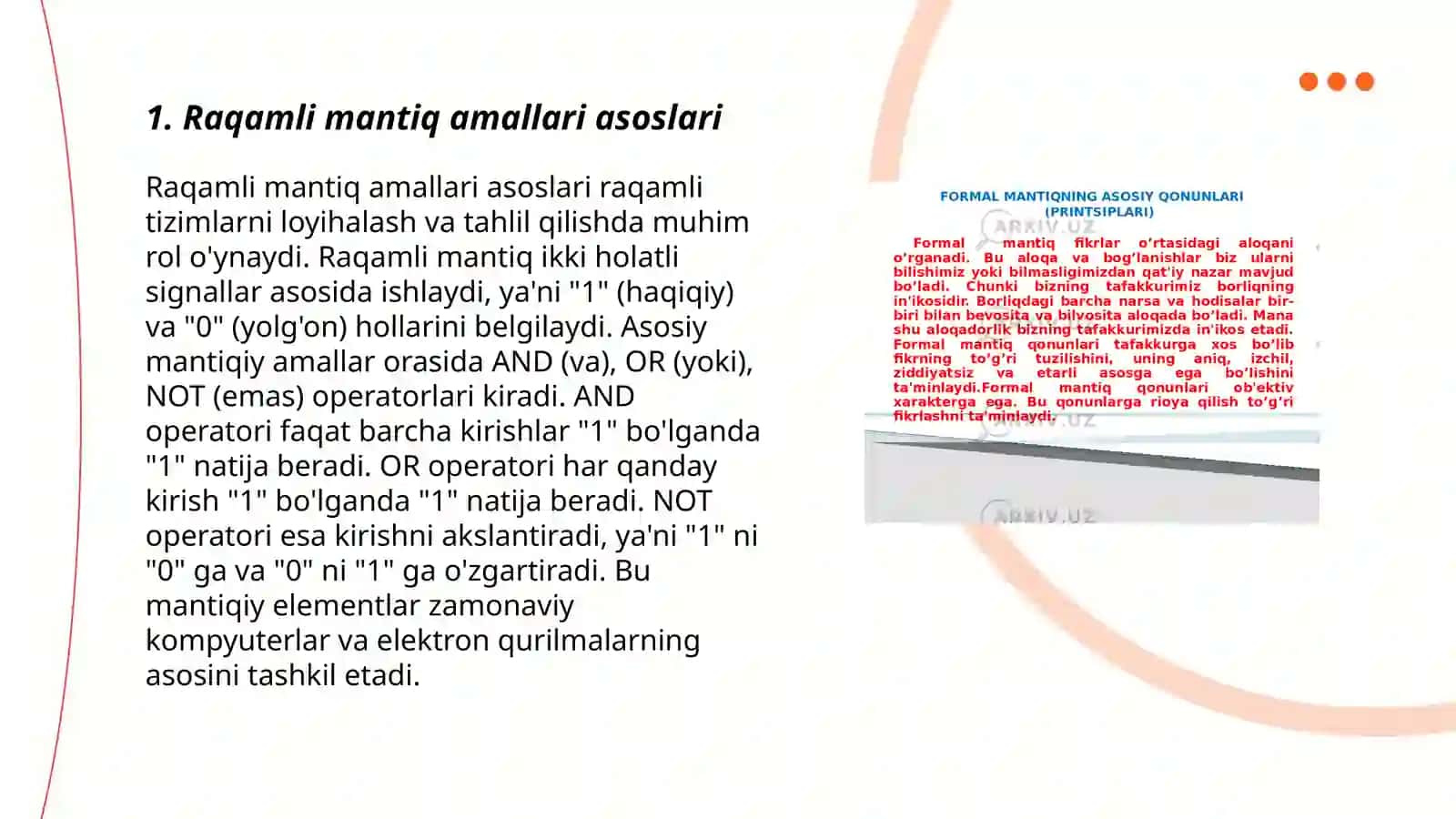 Raqamli mantiq amallari 3