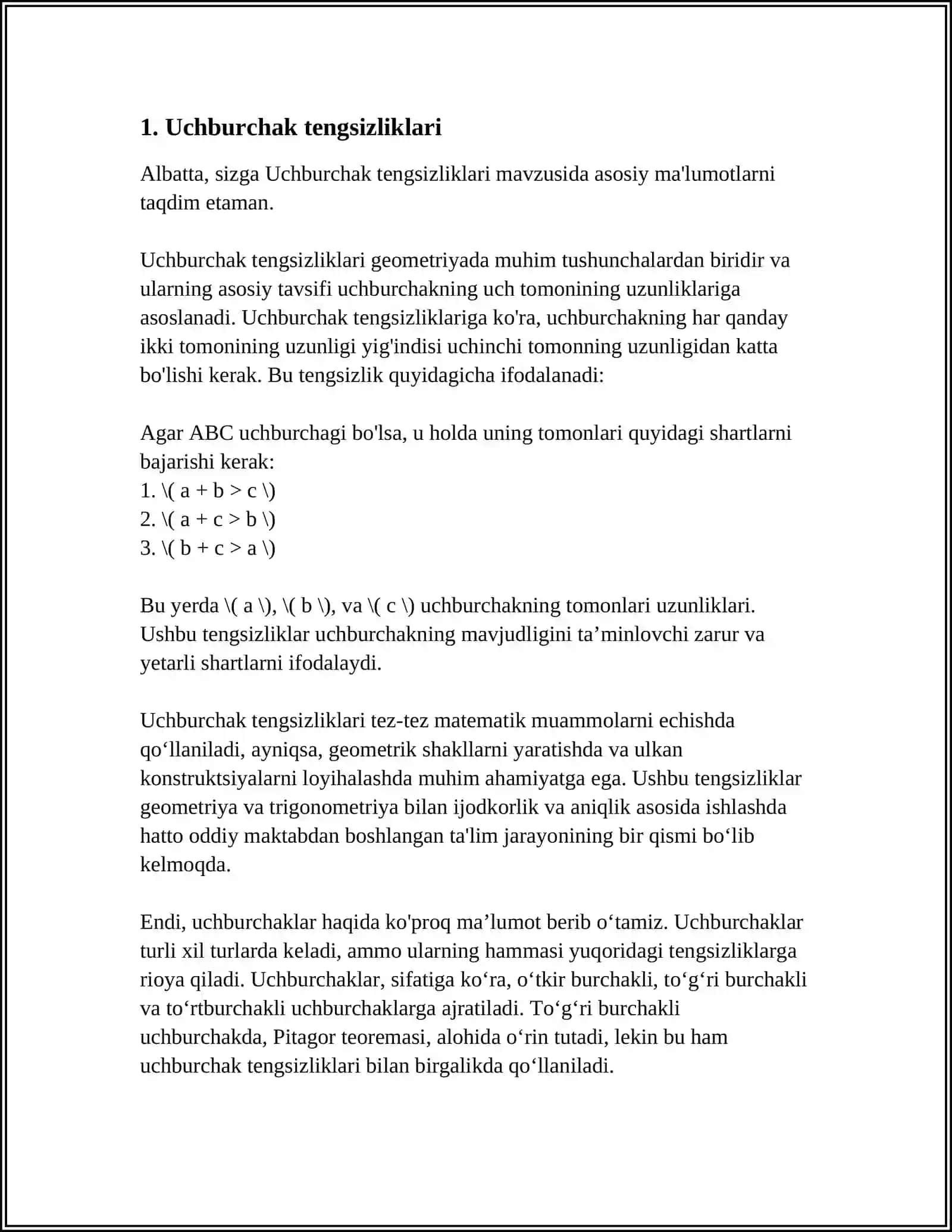 GEOMETRIK TENGSIZLIKLAR 3