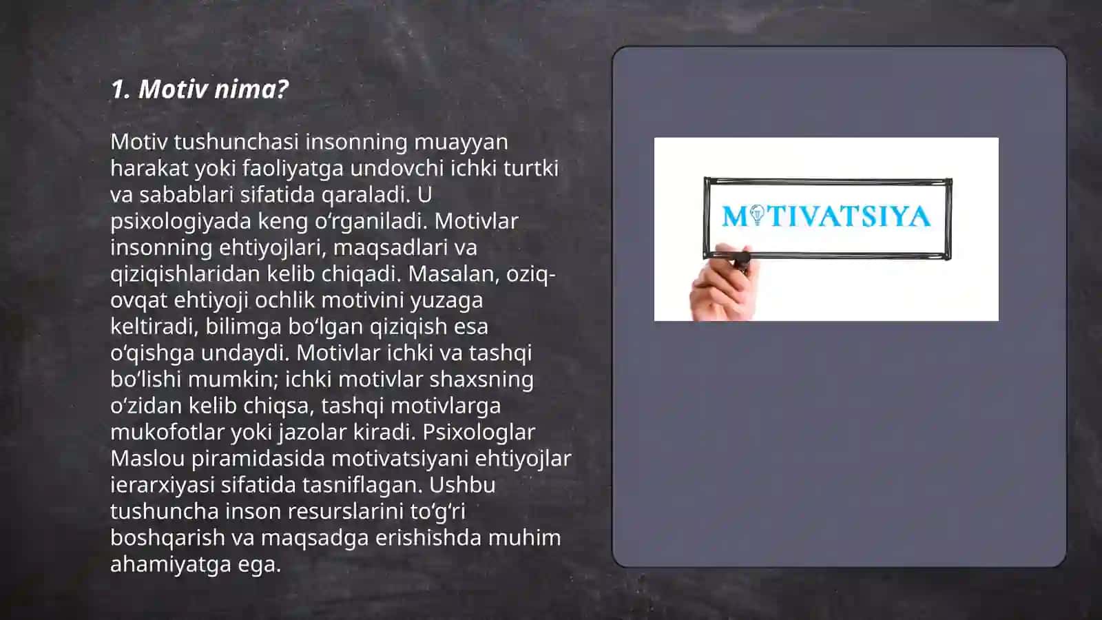 Motiv va motivatsiya 3