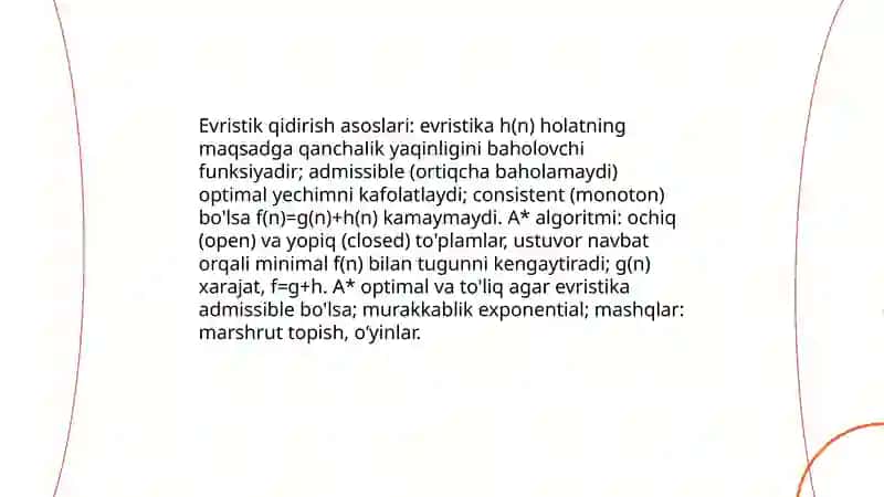 Evristik qidirish va oʻyinlar nazariyasi 3