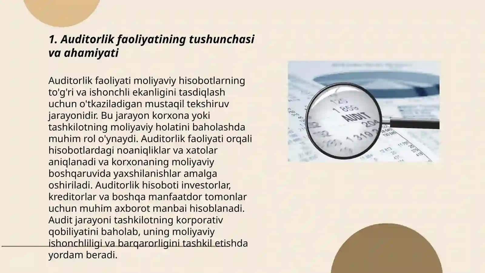 Auditorlik faoliyatining huquqiy asoslari,xalqaro audit standartlari 3