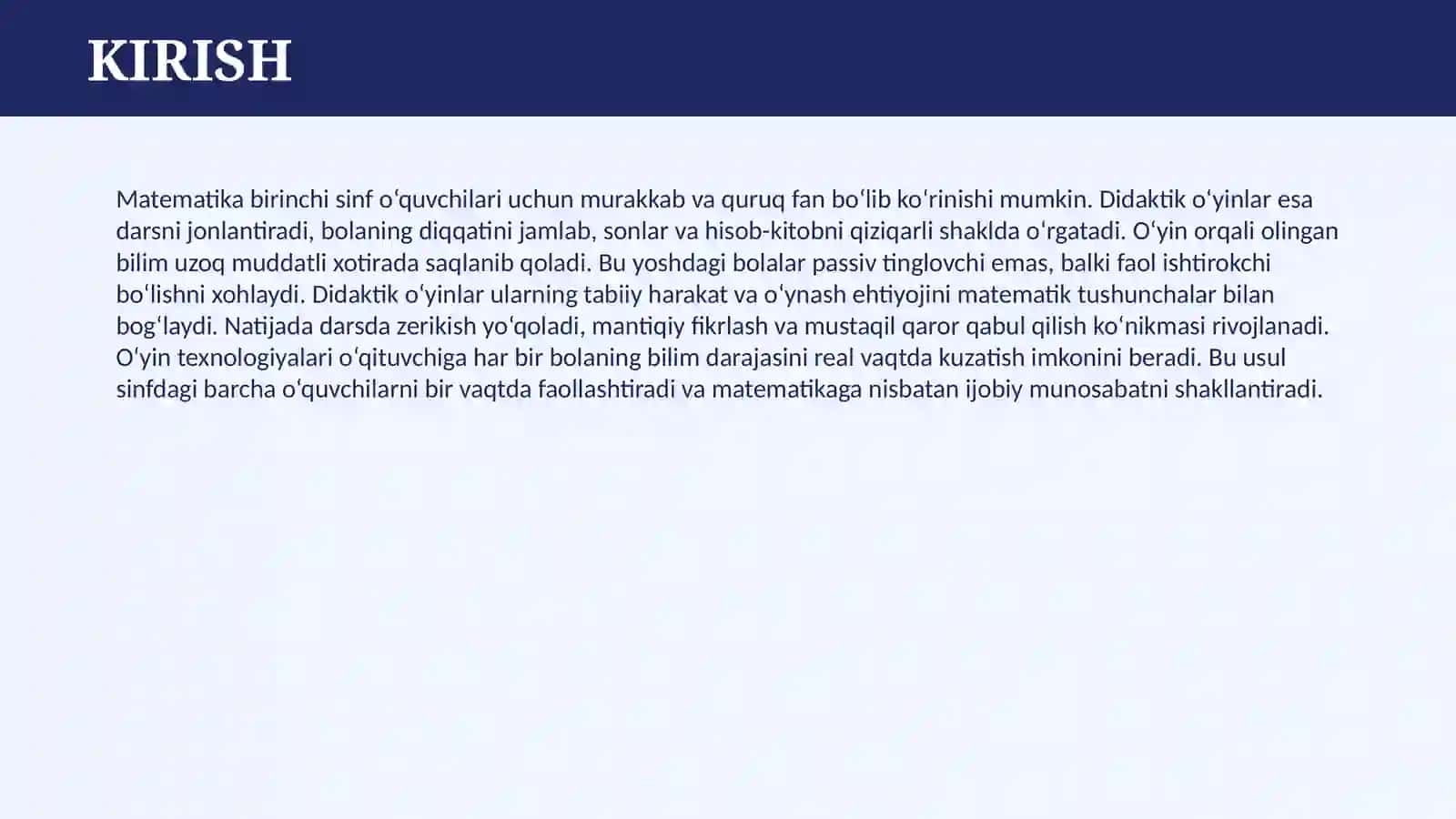 1 SINF UCHUN МАТЕМАTIKADAN DIDAKTIK O’YINLAR 3