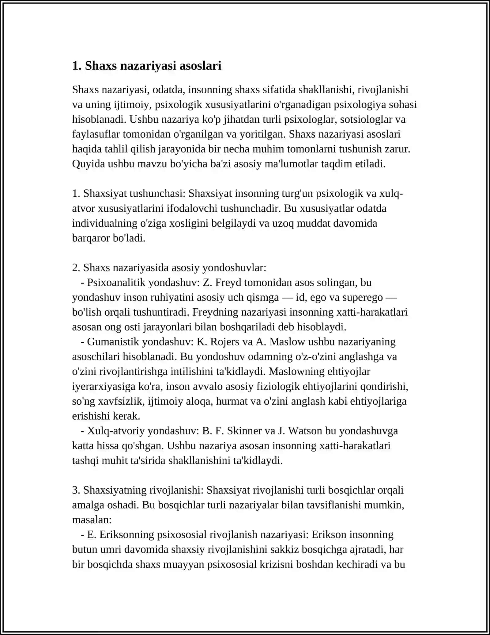 SHAXS NAZARYASI ENDOPSIXIKA EGZOPSIXIKA 3