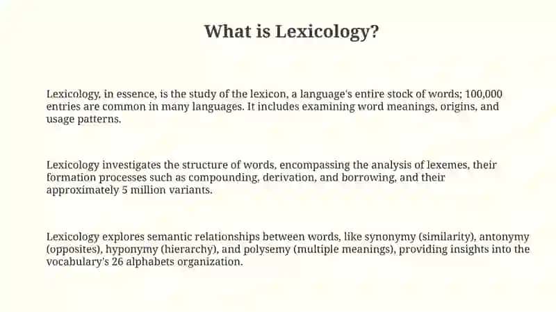 Lexicology.Introduction to the course 3