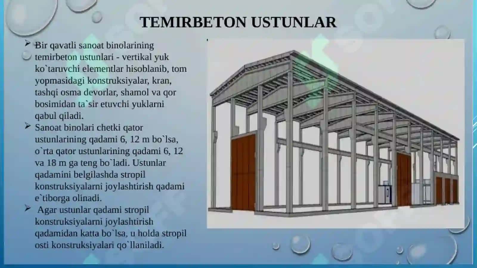 Sanoatbinolarida qo'llaniladigan temir beton balka va fermalar 3
