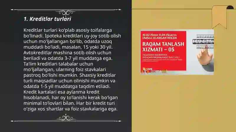 Eng qulay kreditni tanlash 3