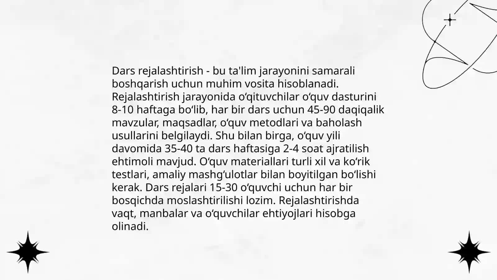 Dars rejalashtirish 3