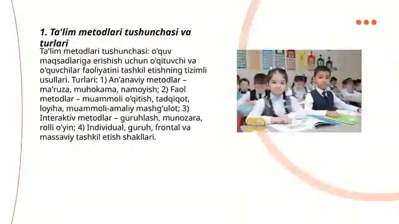 Ta'lim Metodlari va Vositalari 3