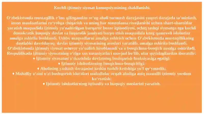 O‘zbekiston Respublikasidagi Ijtimoiy O‘zgarishlar 3