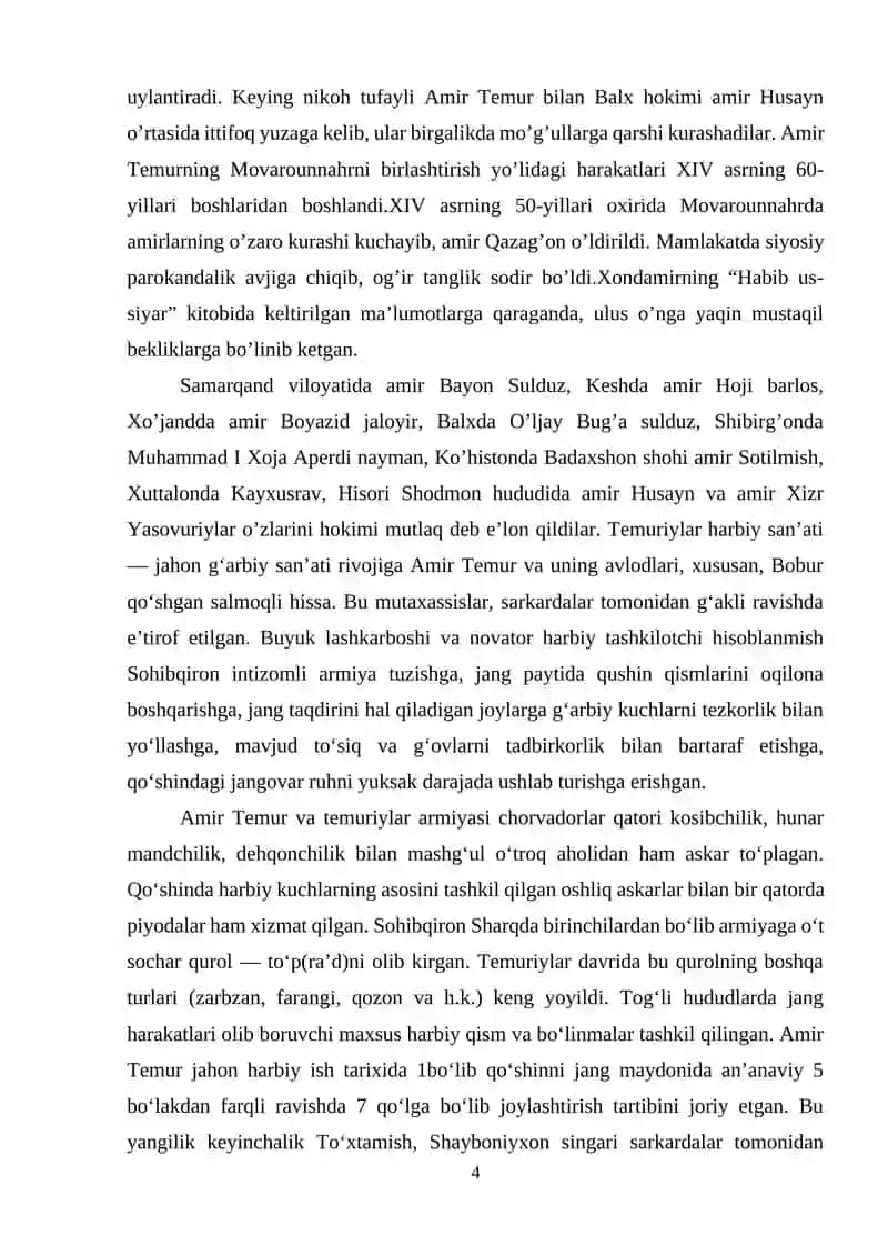 AMIR TEMURNING HARBIY YURISHLARI 3